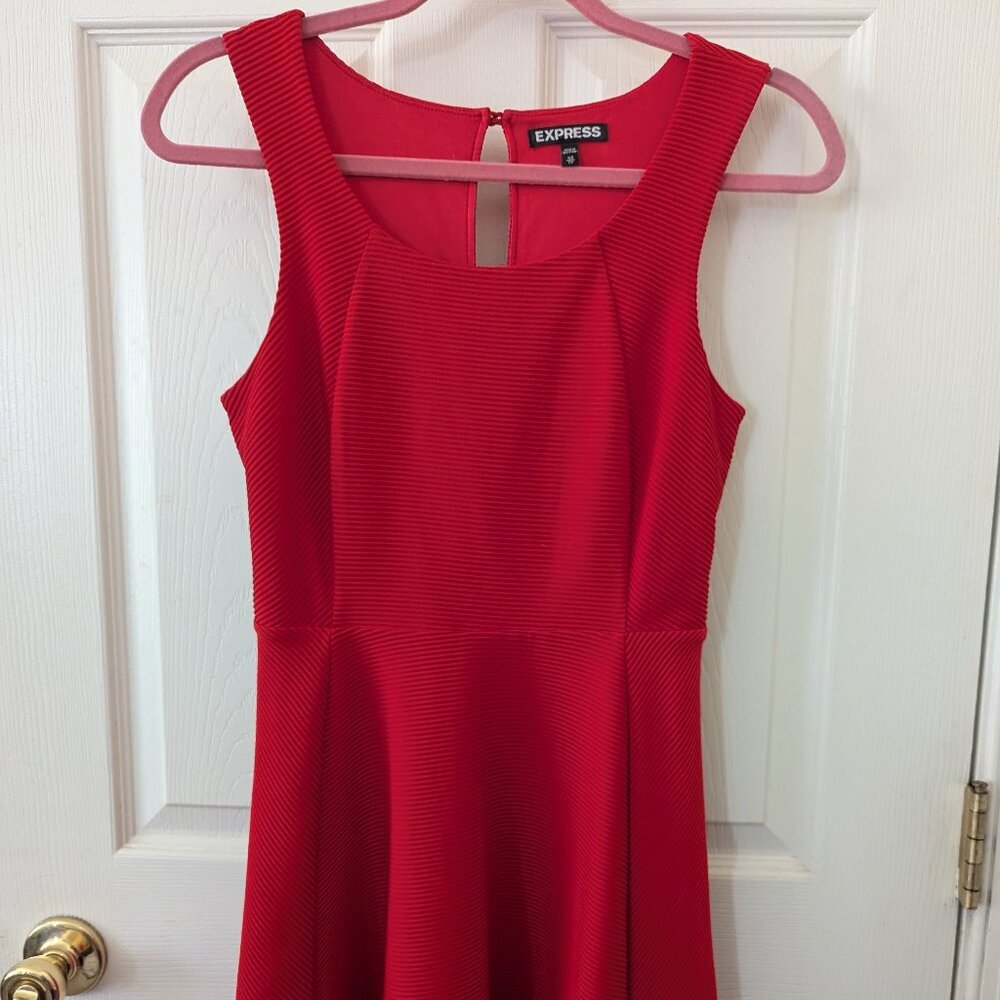 Size XS Express Red Fit & Flare Mini Cocktail Dress